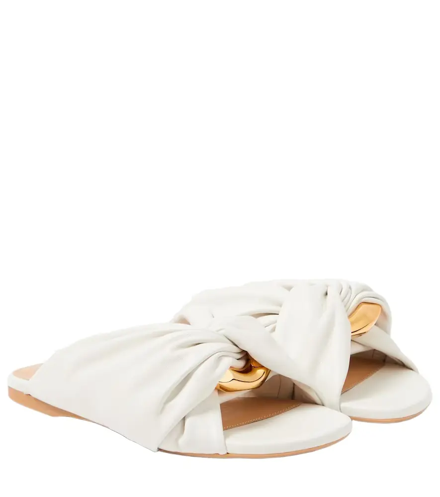 JW Anderson Corner leather slides
