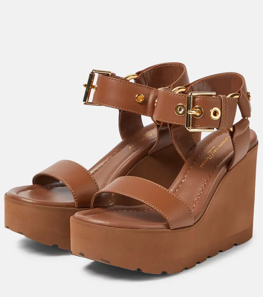 Gianvito Rossi Leather platform wedge sandals | Thumbnail 5