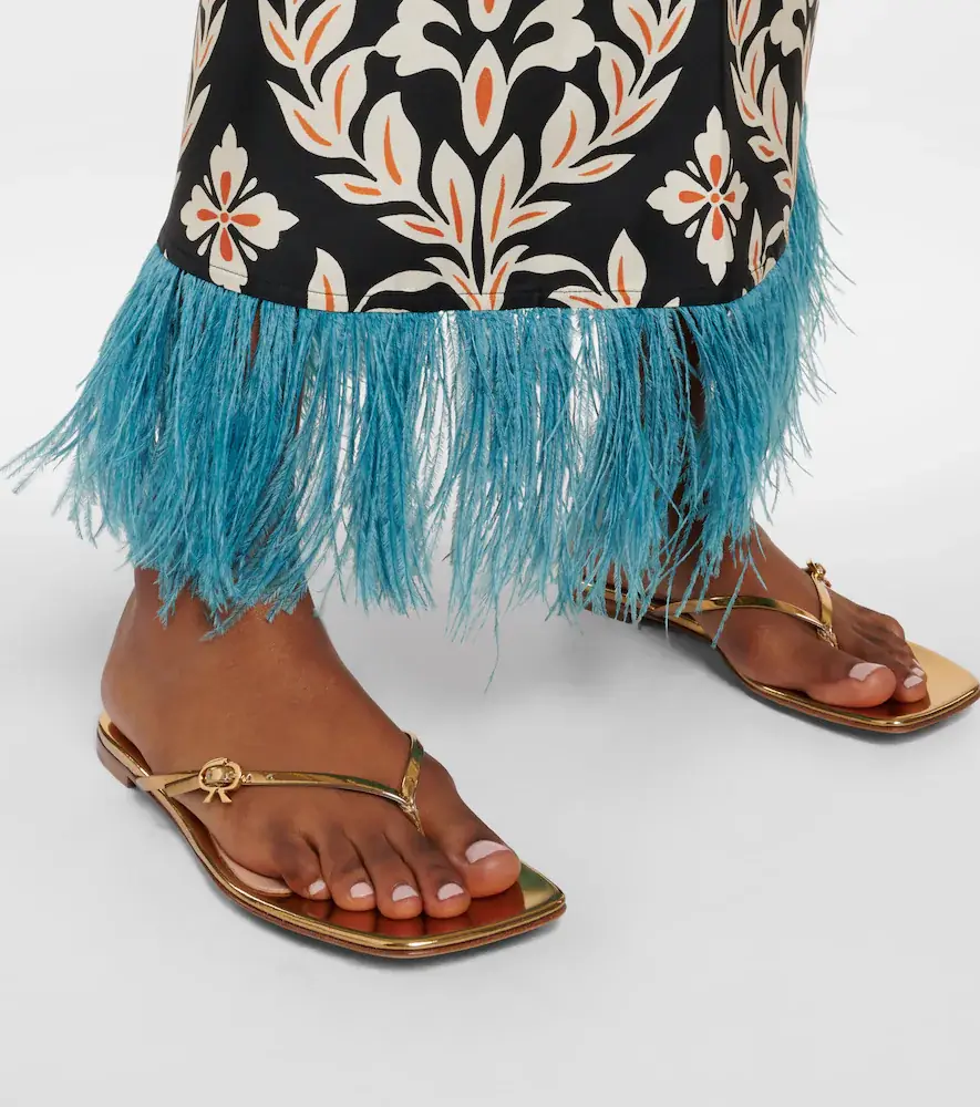 Gianvito Rossi Mirrored leather thong sandals | Thumbnail 2