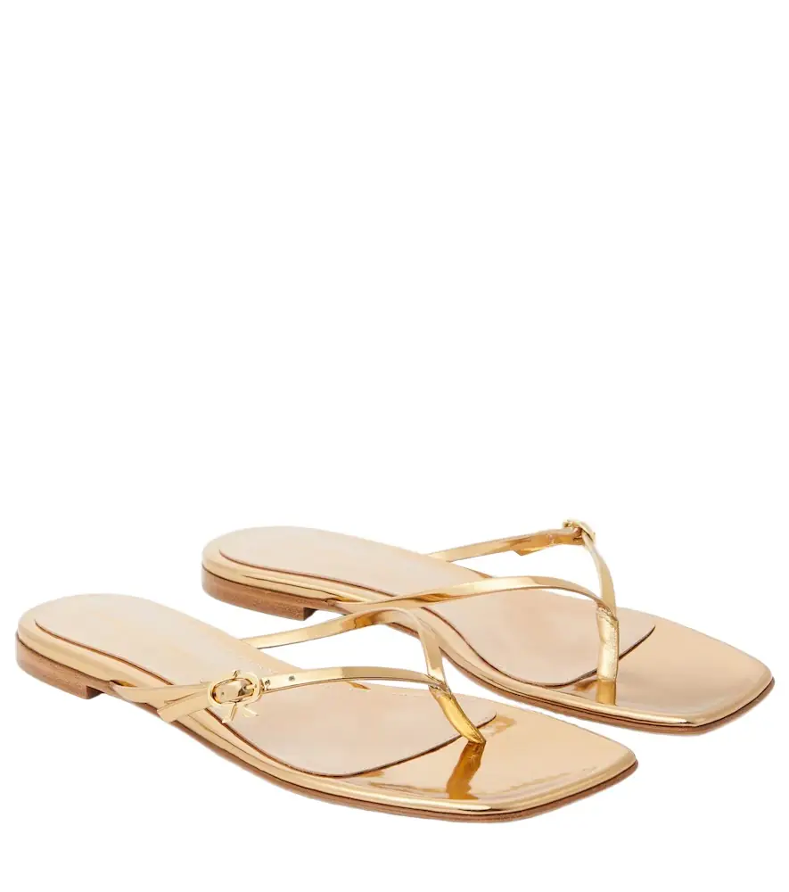 Gianvito Rossi Mirrored leather thong sandals