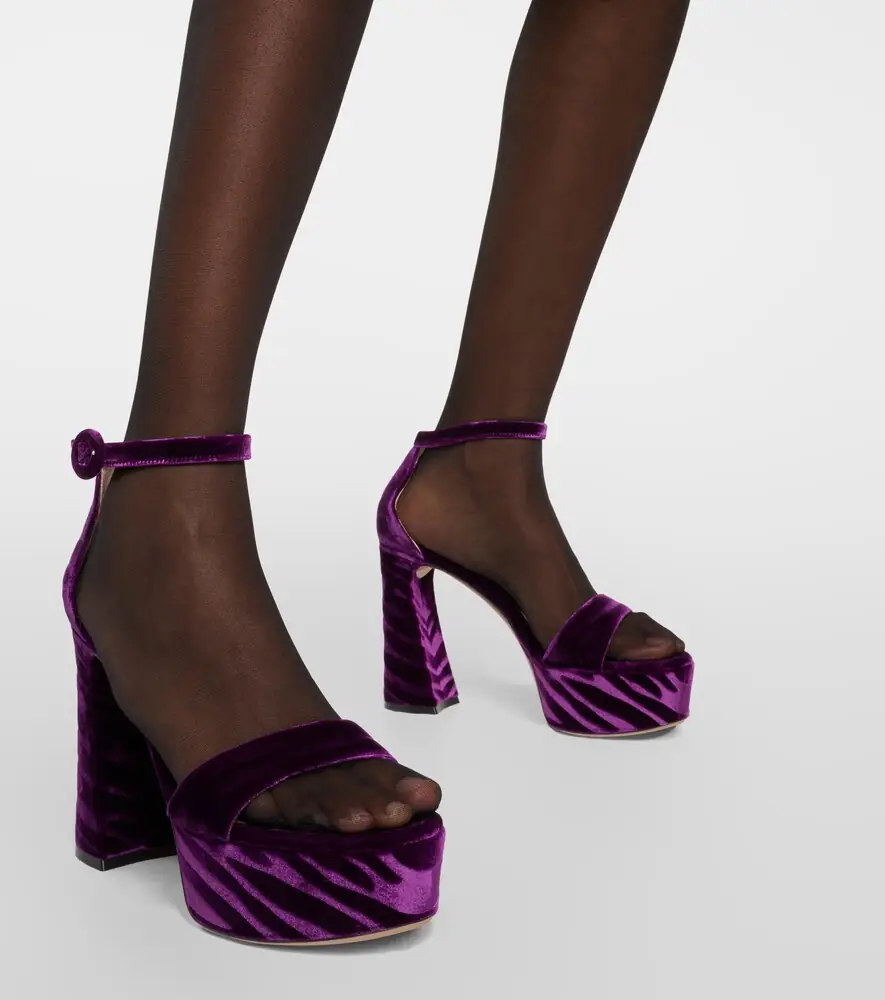 Gianvito Rossi Holly velvet platform sandals | Thumbnail 6 Gianvito Rossi Holly velvet platform sandals | Thumbnail 6