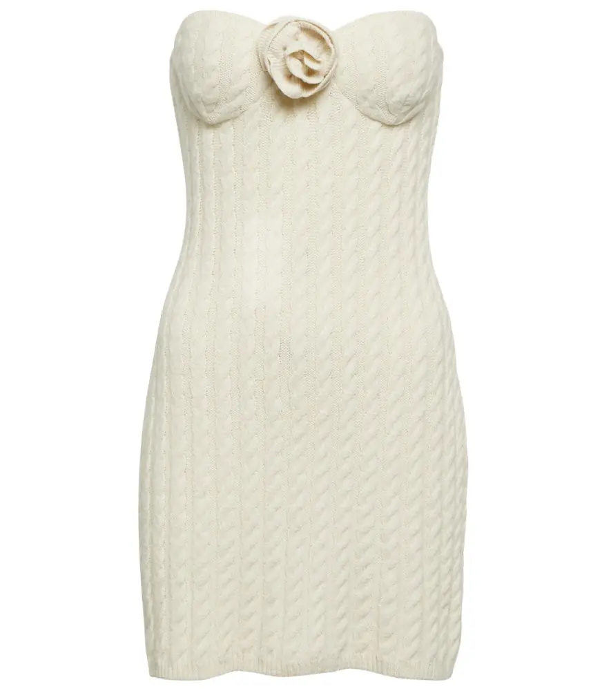 Magda Butrym Floral-appliqué strapless minidress