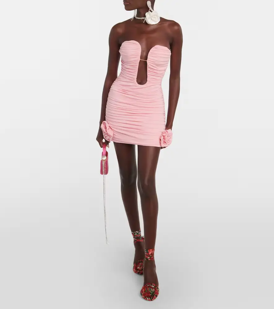 Magda Butrym Floral-appliqué ruched minidress | Thumbnail 4
