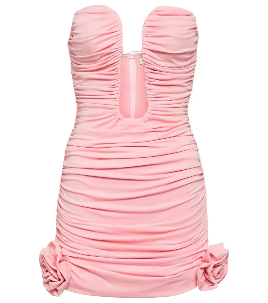 Magda Butrym Floral-appliqué ruched minidress