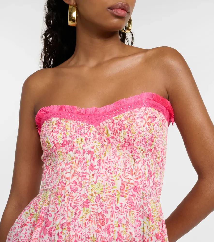Poupette St Barth Claire floral strapless minidress | Thumbnail 3