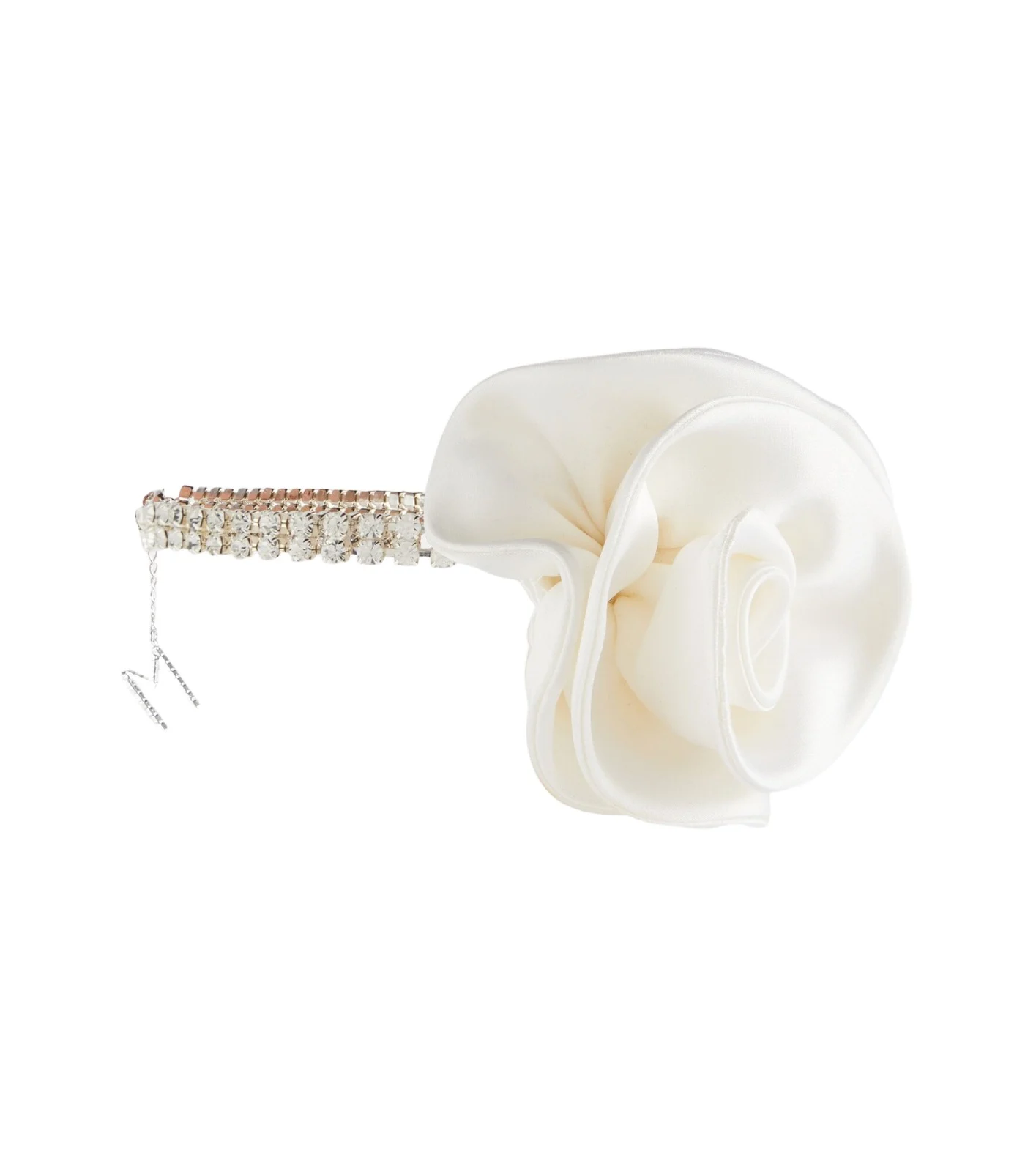 Floral-appliqué crystal-embellished choker