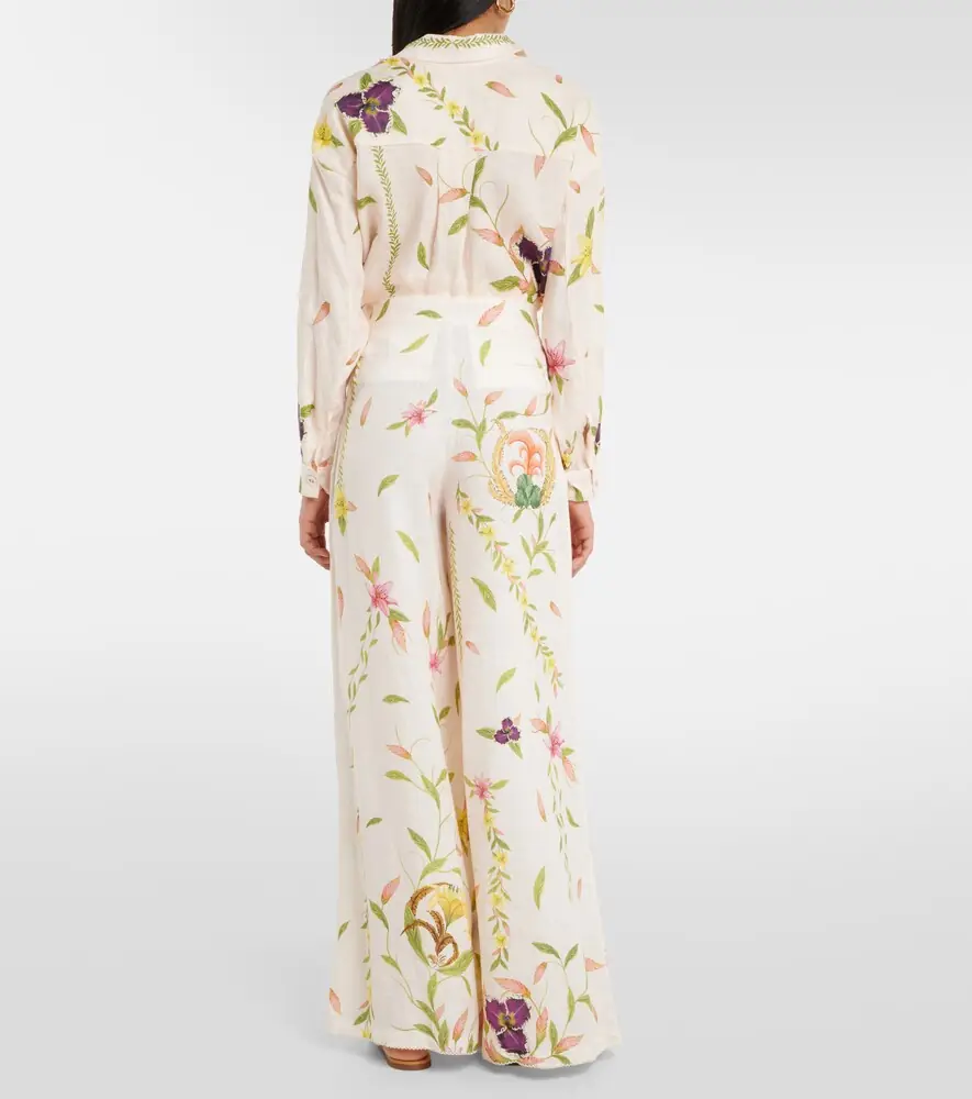 Agua by Agua Bendita Piñon Marina linen wide-leg pants | Thumbnail 4