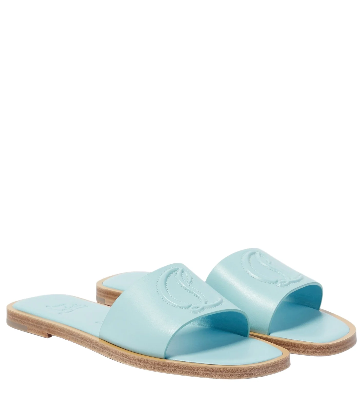 Christian Louboutin CL embossed leather mules