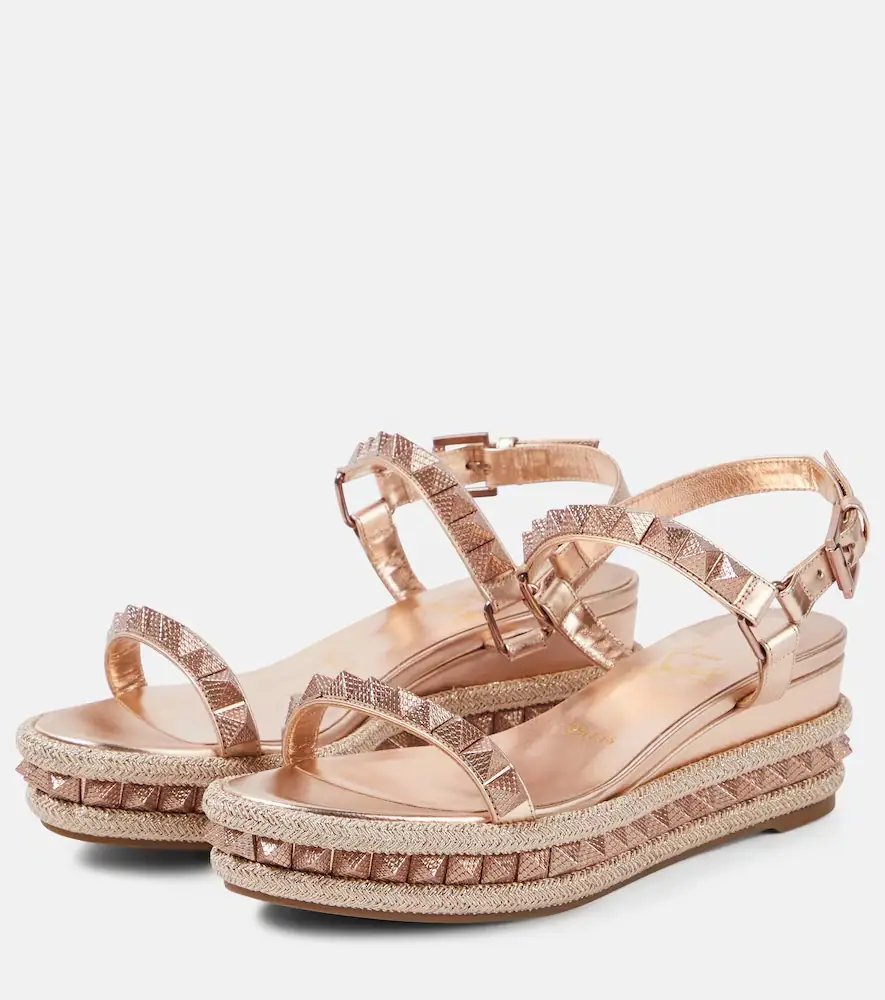 Christian Louboutin Pyra Clou leather espadrille wedges | Thumbnail 3 Christian Louboutin Pyra Clou leather espadrille wedges | Thumbnail 3