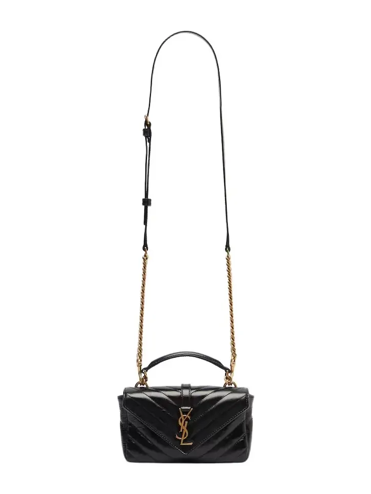 College Mini metalassé leather shoulder bag