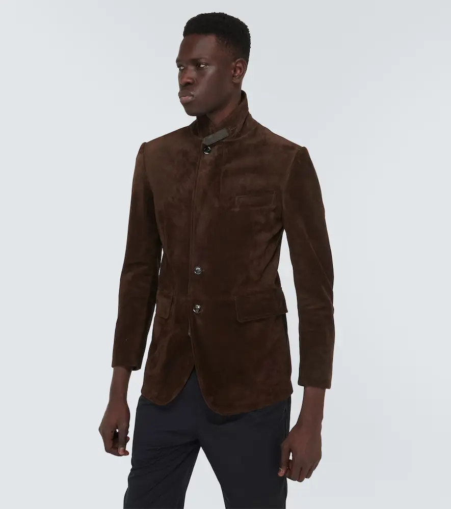Tom Ford Leather-trimmed suede blazer | Thumbnail 5 Tom Ford Leather-trimmed suede blazer | Thumbnail 5