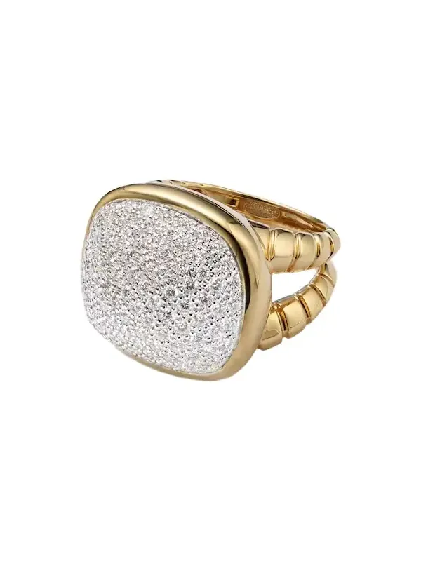 Tigella 18kt gold ring with diamonds Tigella 18kt gold ring with diamonds