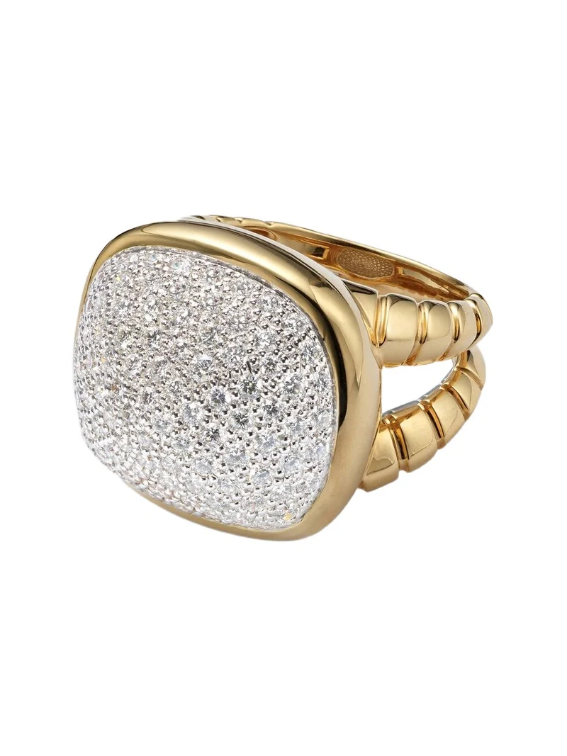 Tigella 18kt gold ring with diamonds
