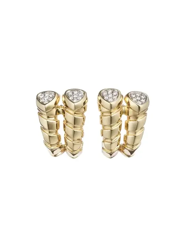 Trisolina 18kt gold earrings with diamonds Trisolina 18kt gold earrings with diamonds