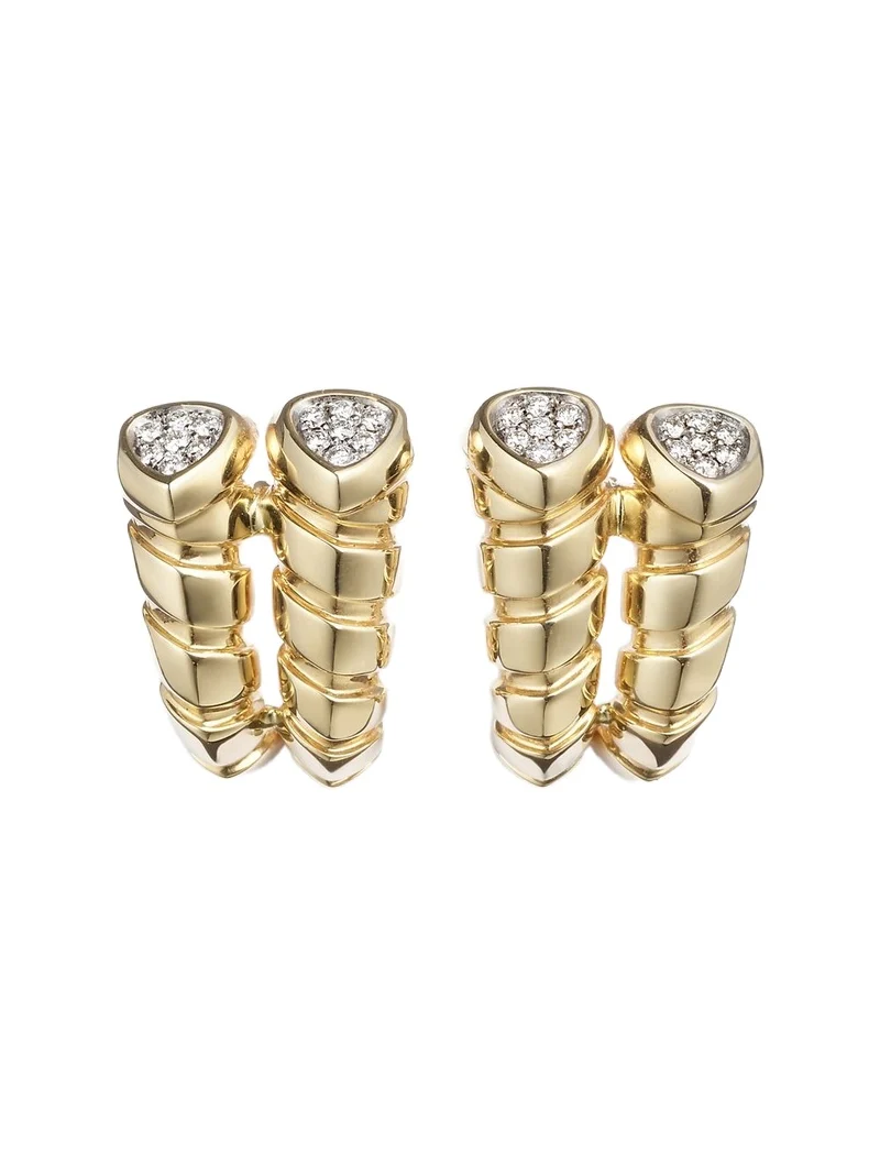 Trisolina 18kt gold earrings with diamonds Trisolina 18kt gold earrings with diamonds