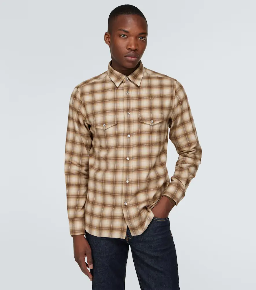 Tom Ford Checked cotton blend Oxford shirt | Thumbnail 5