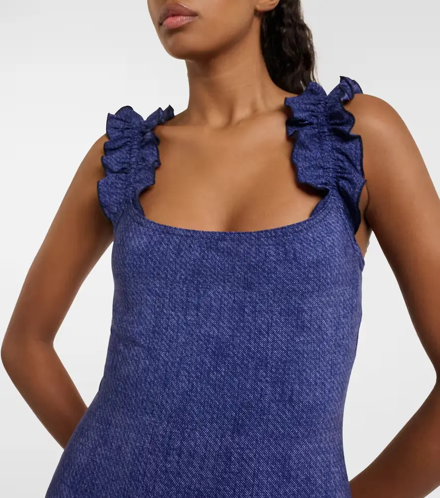 Karla Colletto Nori ruffled denim swimsuit | Thumbnail 3