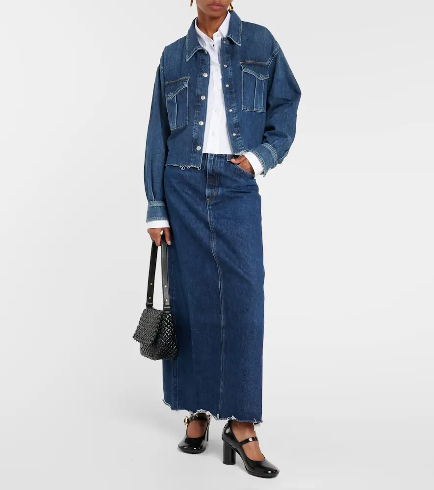 AGOLDE Hilla denim maxi skirt | Thumbnail 3