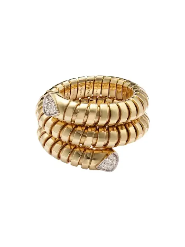 Trisola 18kt gold ring with diamonds