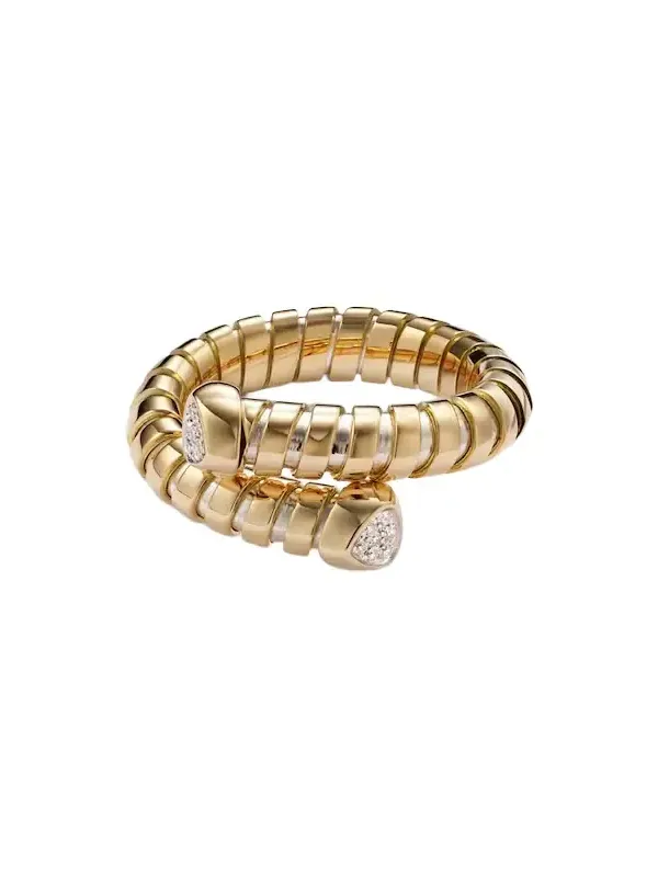 Trisolina Bypass 18kt gold ring with diamonds Trisolina Bypass 18kt gold ring with diamonds