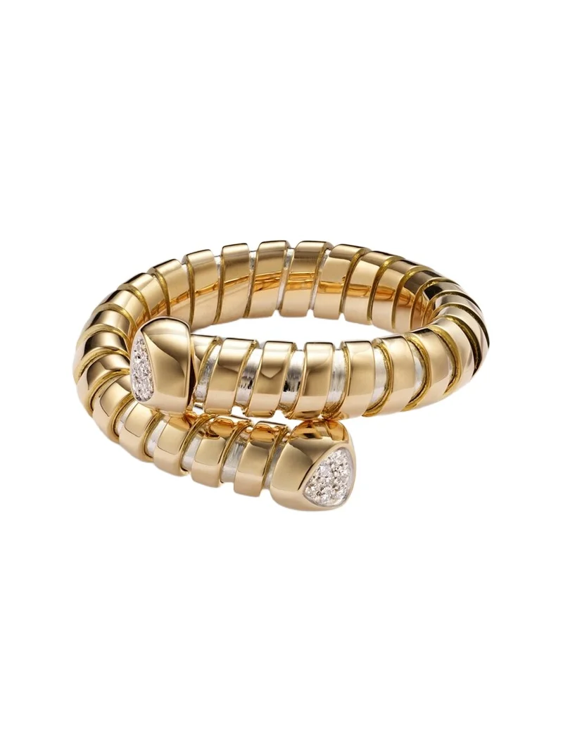 Trisolina Bypass 18kt gold ring with diamonds