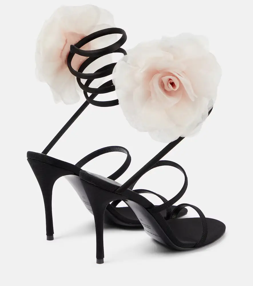 Magda Butrym Floral-appliqué satin sandals | Thumbnail 2 Magda Butrym Floral-appliqué satin sandals | Thumbnail 2