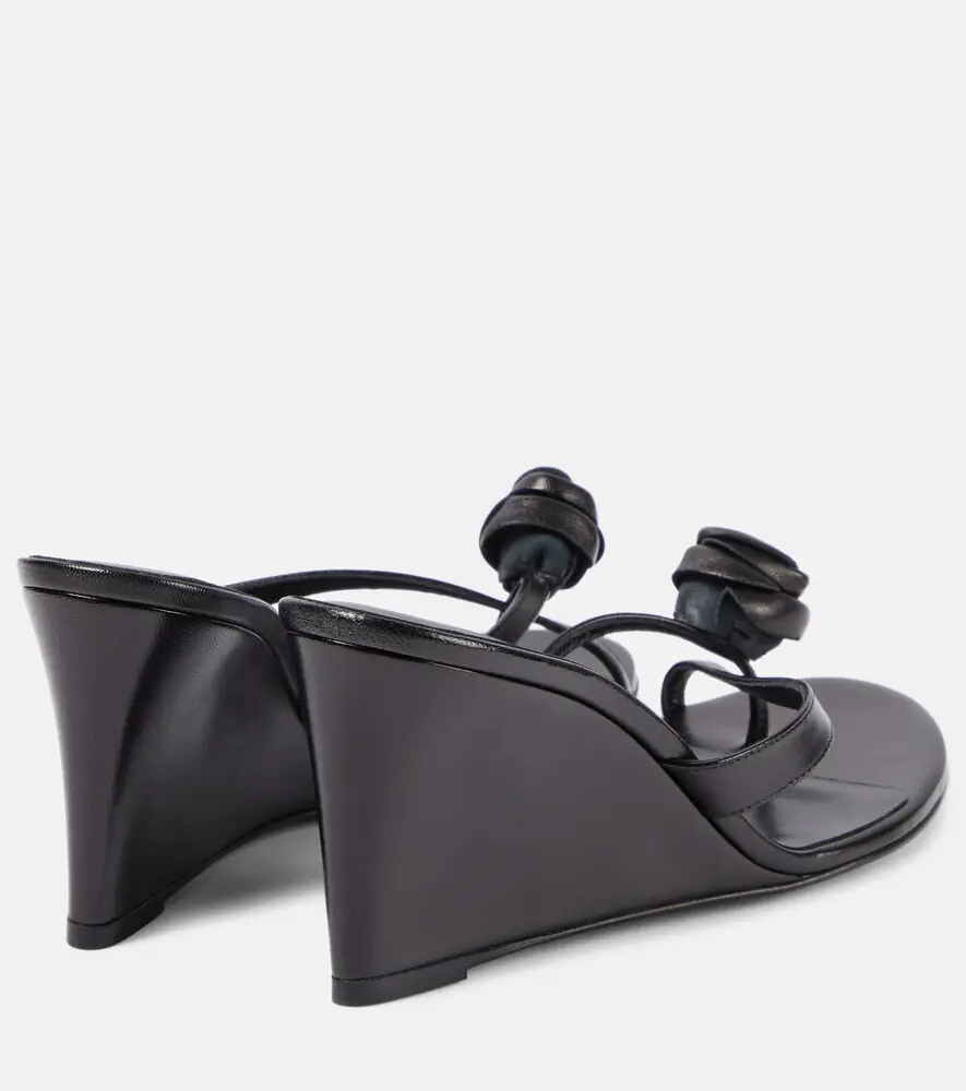 Magda Butrym Floral-appliqué leather wedge mules | Thumbnail 5 Magda Butrym Floral-appliqué leather wedge mules | Thumbnail 5