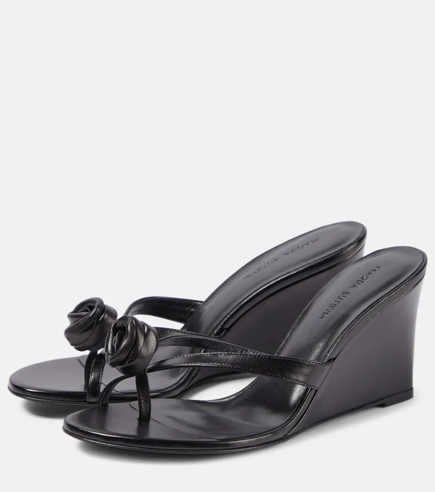 Magda Butrym Floral-appliqué leather wedge mules | Thumbnail 6 Magda Butrym Floral-appliqué leather wedge mules | Thumbnail 6
