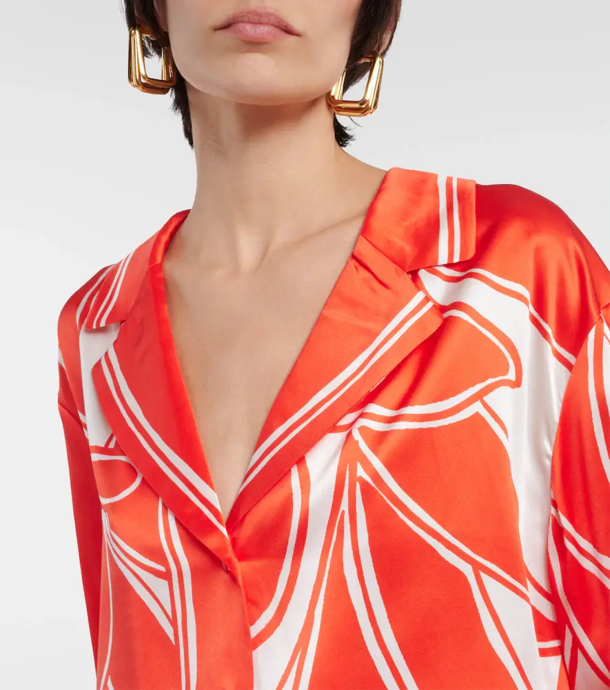 SIR. Ramona printed silk satin shirt | Thumbnail 2