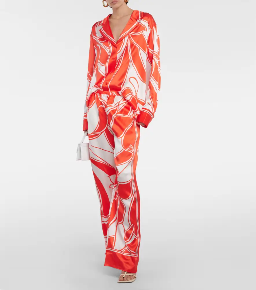 SIR. Ramona printed silk satin shirt | Thumbnail 5