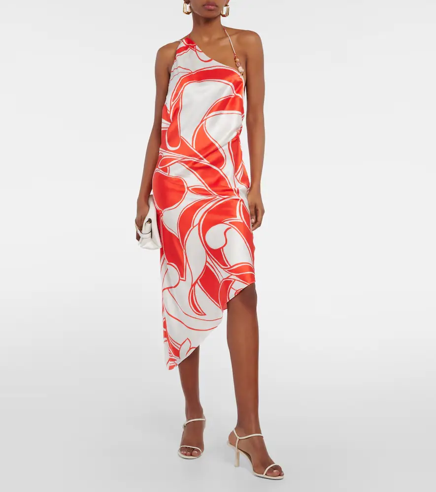SIR. Ramona printed silk midi dress | Thumbnail 4