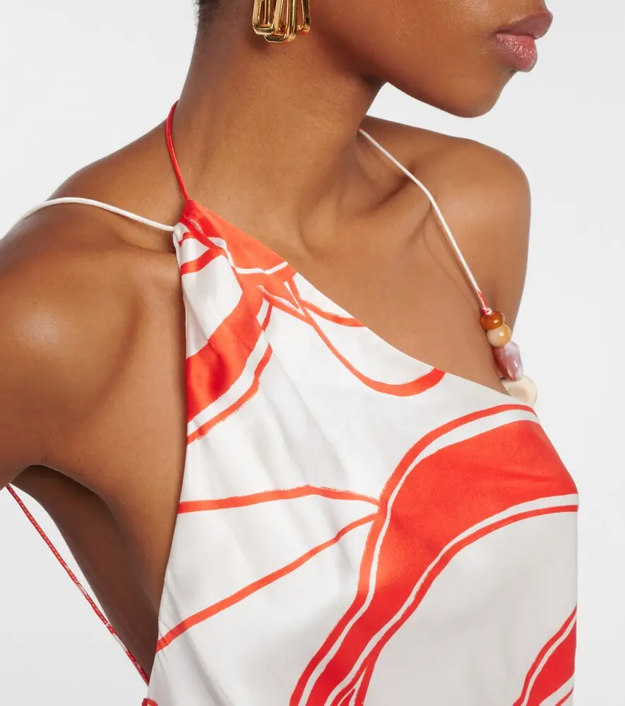SIR. Ramona printed silk midi dress | Thumbnail 5