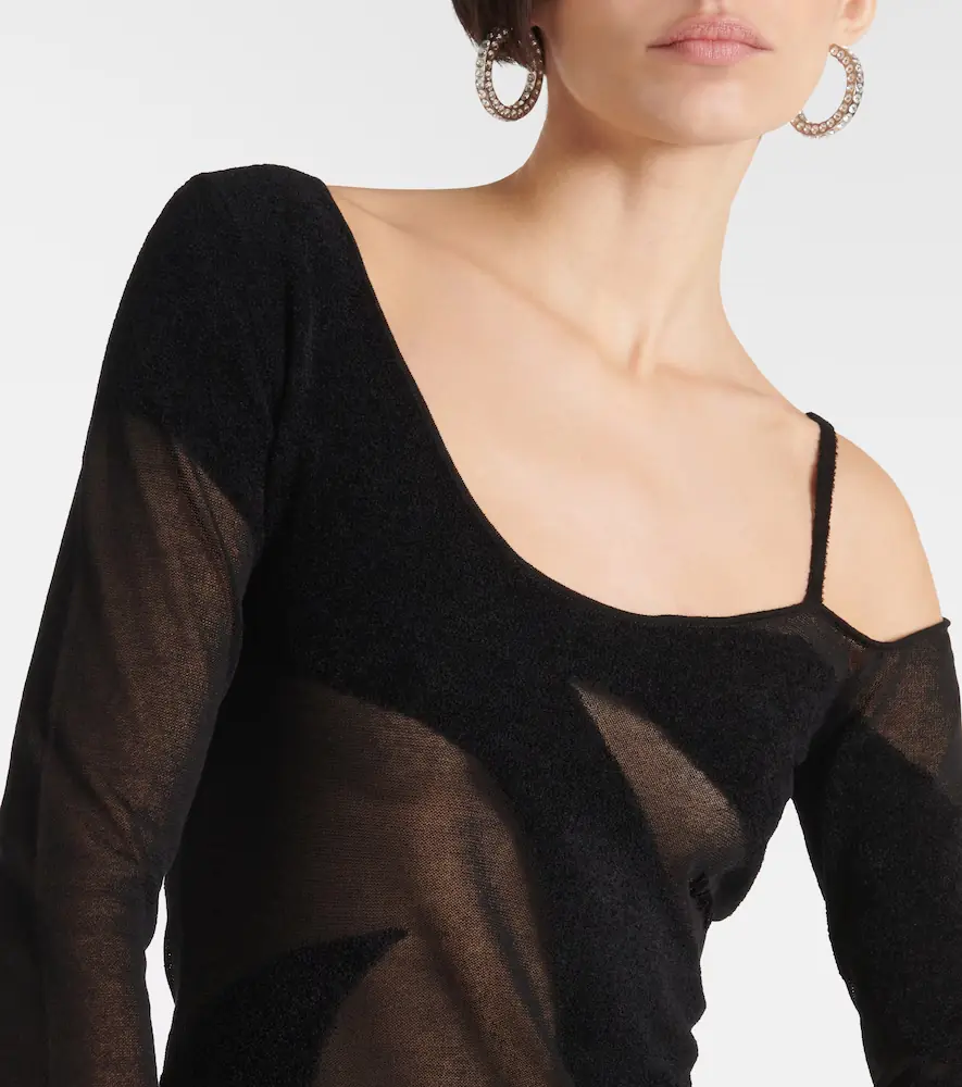 The Attico Asymmetric chiffon minidress | Thumbnail 2
