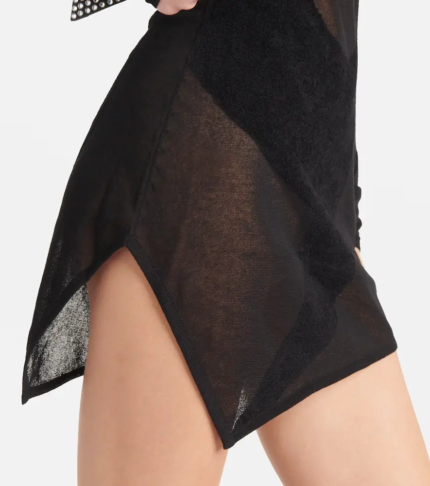 The Attico Asymmetric chiffon minidress | Thumbnail 6