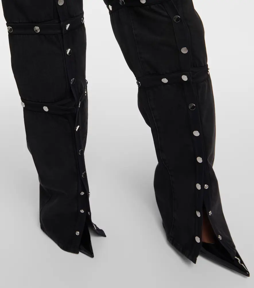 The Attico Studded convertible low-rise straight jeans | Thumbnail 4