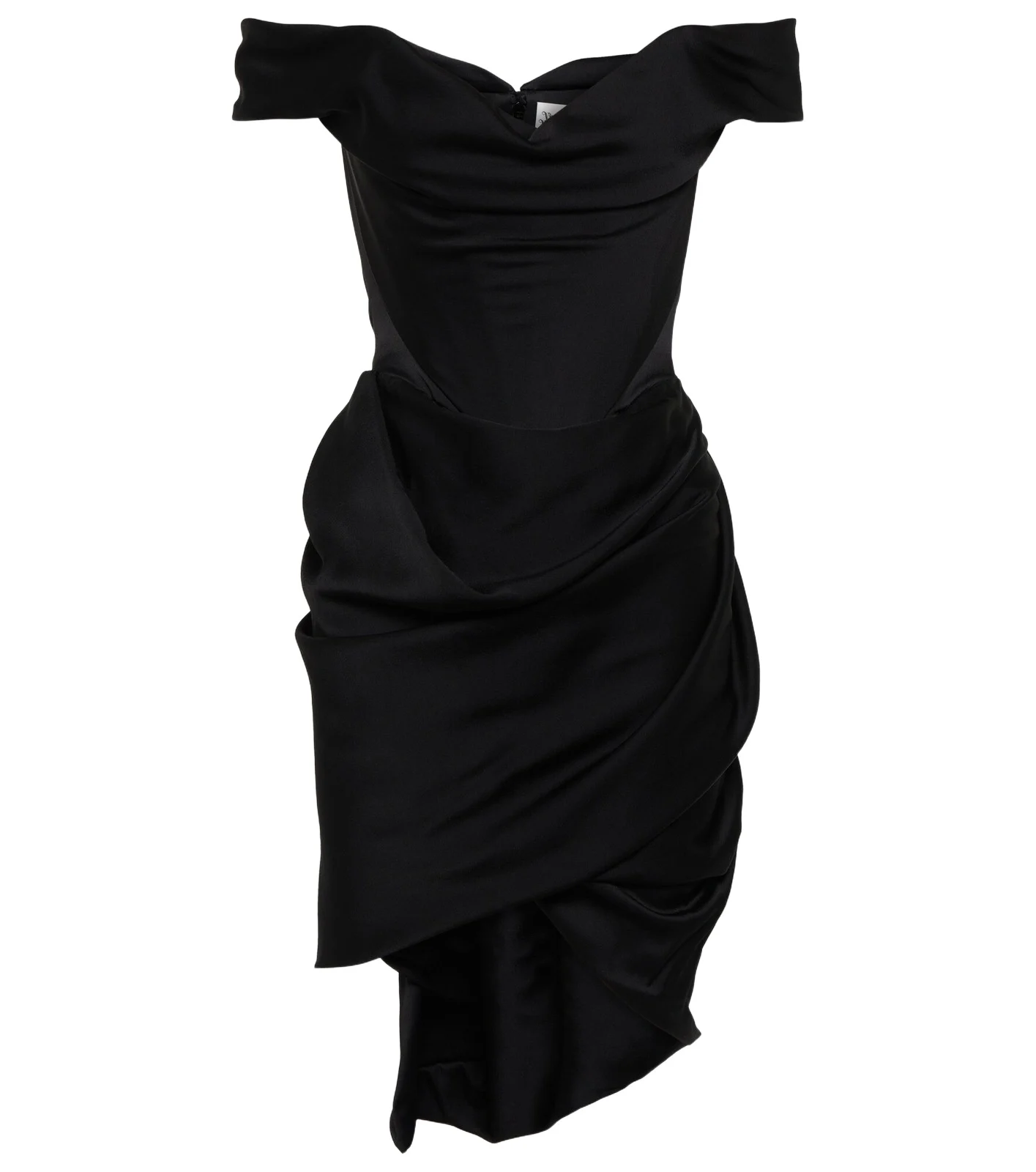 Off-shoulder bustier crêpe minidress