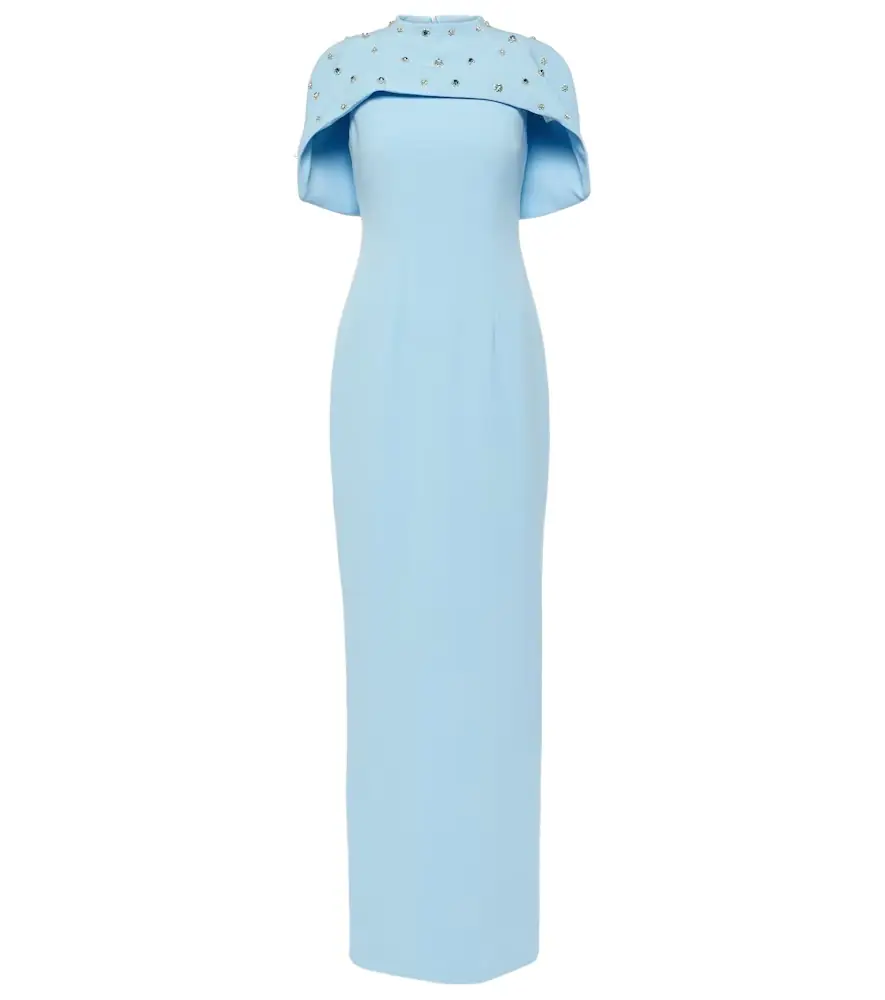 Safiyaa Crystal-embellished caped gown | Image 1 Safiyaa Crystal-embellished caped gown | Image 1