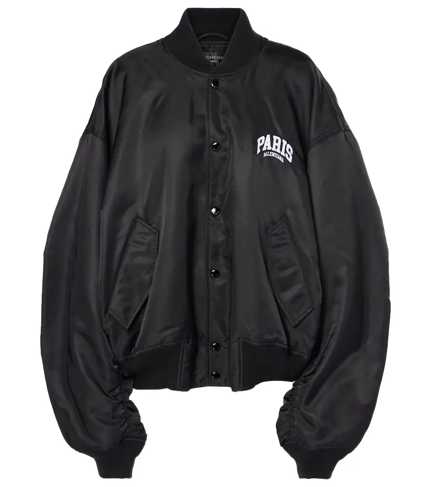 Balenciaga Paris satin varsity jacket | Image 1 Balenciaga Paris satin varsity jacket | Image 1
