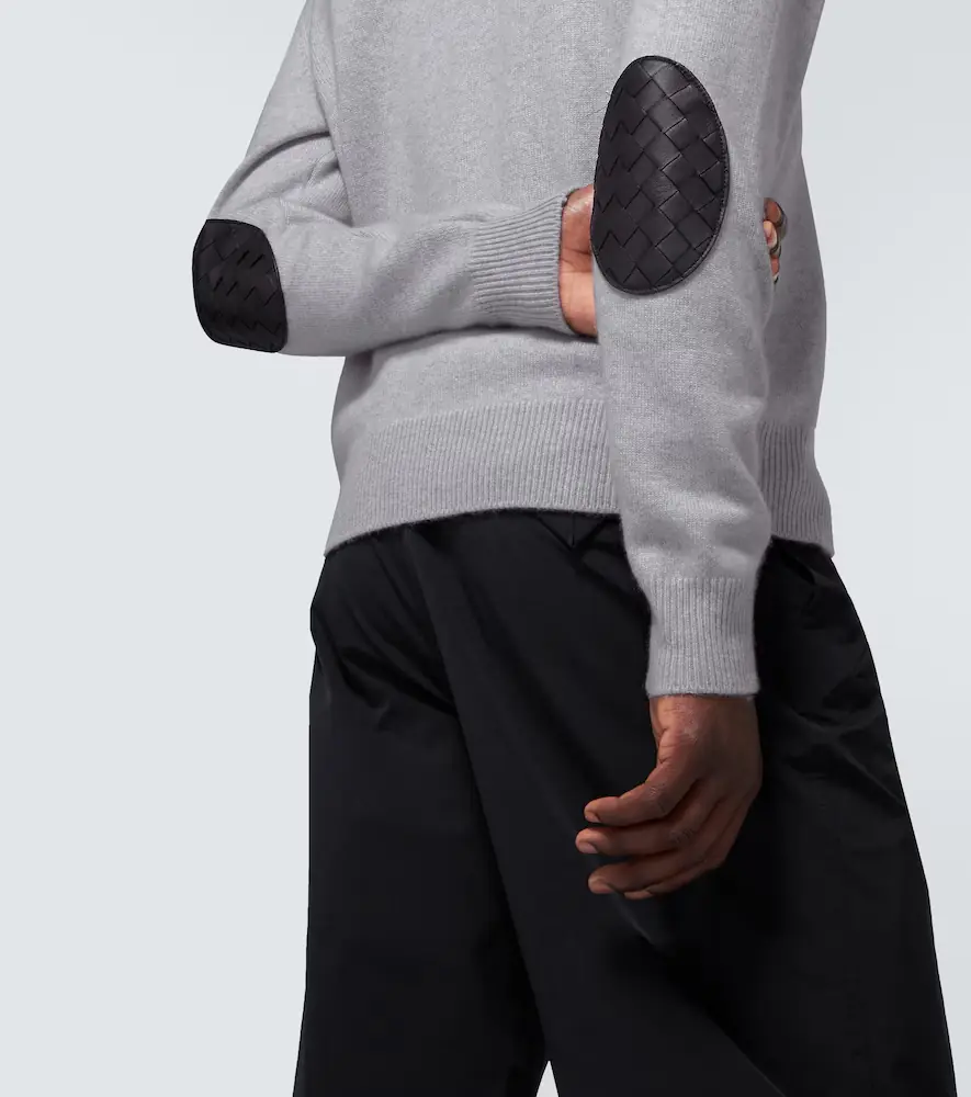 Bottega Veneta Intrecciato leather and cashmere sweater | Thumbnail 4
