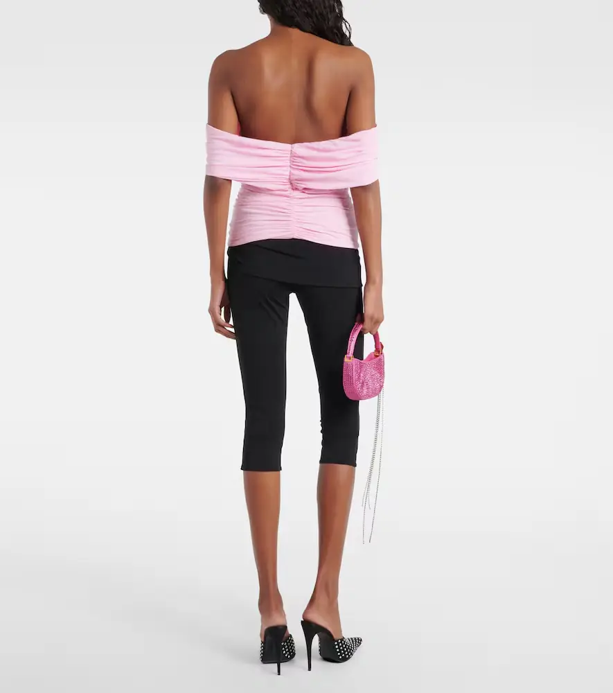 Magda Butrym Floral-appliqué ruched off-shoulder top | Thumbnail 2 Magda Butrym Floral-appliqué ruched off-shoulder top | Thumbnail 2