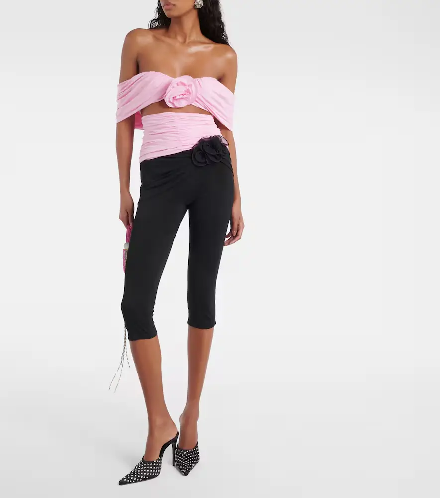 Magda Butrym Floral-appliqué ruched off-shoulder top | Thumbnail 4 Magda Butrym Floral-appliqué ruched off-shoulder top | Thumbnail 4