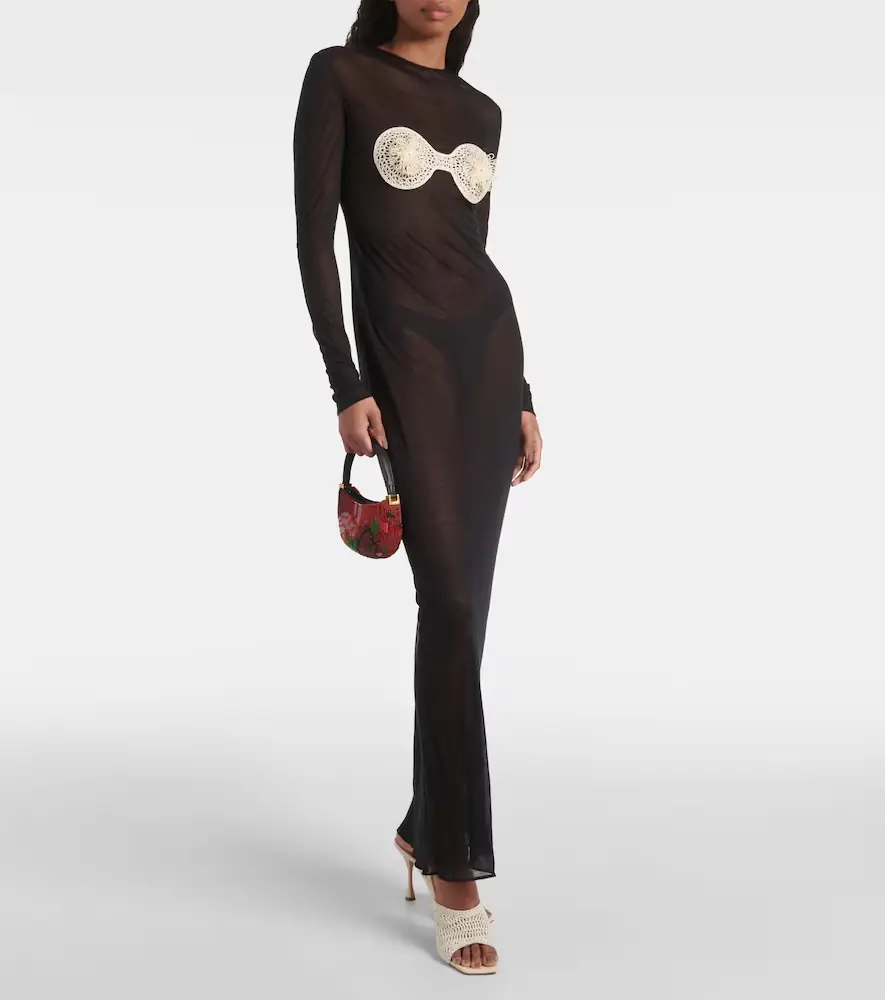 Magda Butrym Crochet-trimmed jersey maxi dress | Thumbnail 4