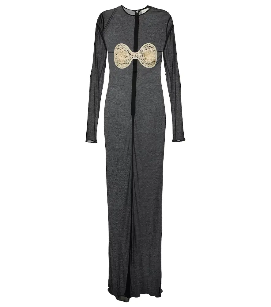 Magda Butrym Crochet-trimmed jersey maxi dress