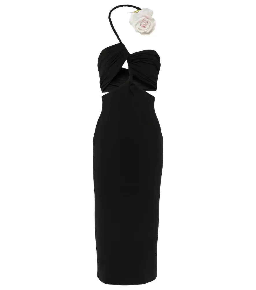 Magda Butrym Floral-appliqué cutout midi dress