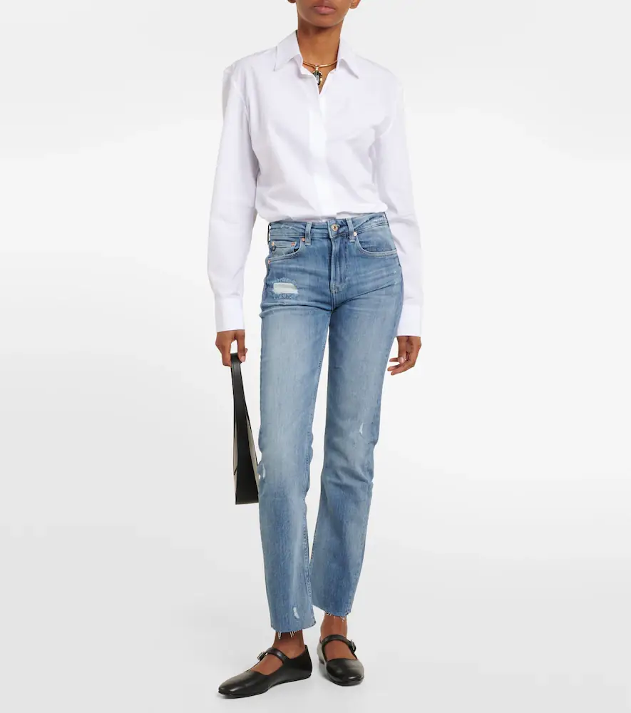 AG Jeans Girlfriend mid-rise straight jeans | Thumbnail 6