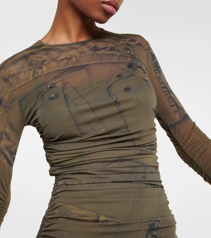 BLUMARINE Printed ruched jersey maxi dress | Thumbnail 3