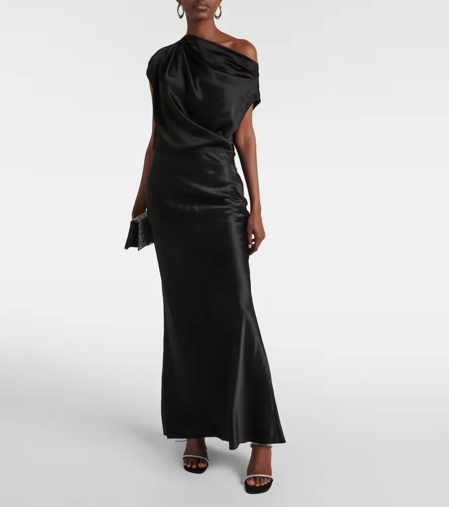 The Sei Draped one-shoulder silk top | Thumbnail 3
