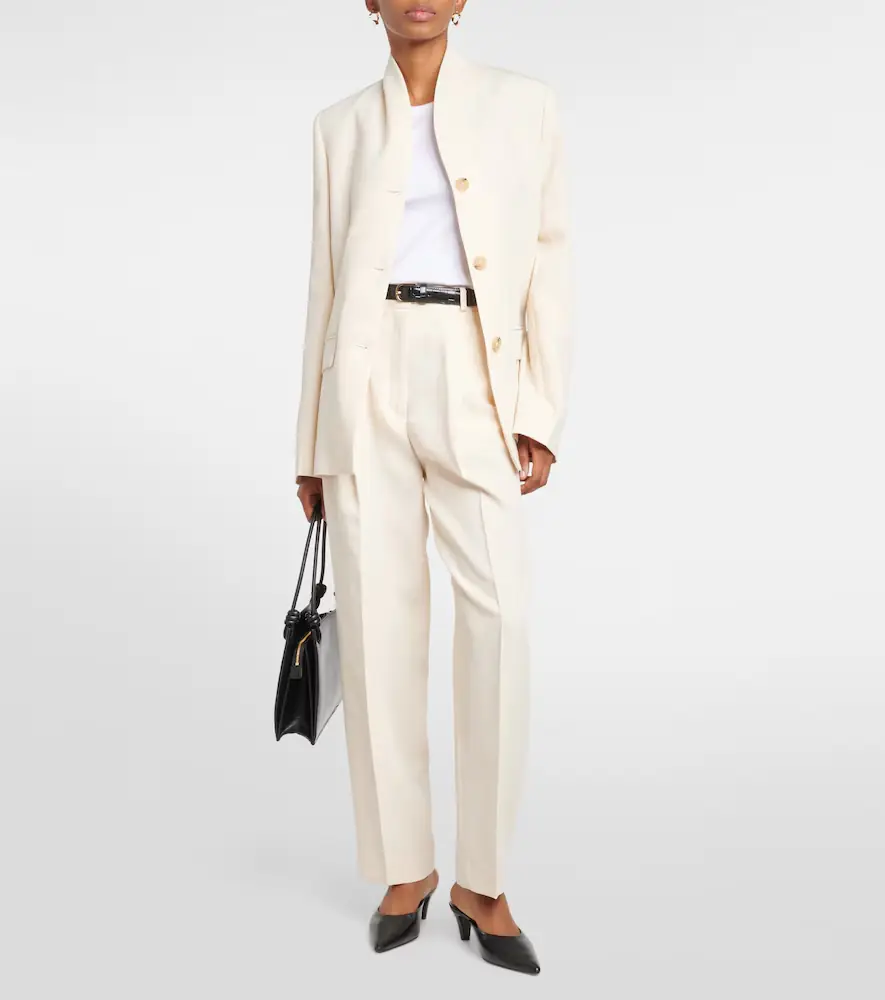 TOTEME Pleated straight pants | Thumbnail 4 TOTEME Pleated straight pants | Thumbnail 4