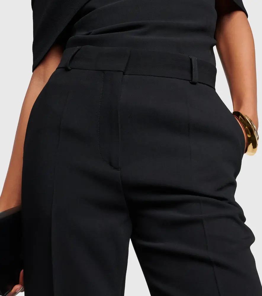 TOTEME High-rise pleated crêpe flared pants | Thumbnail 2