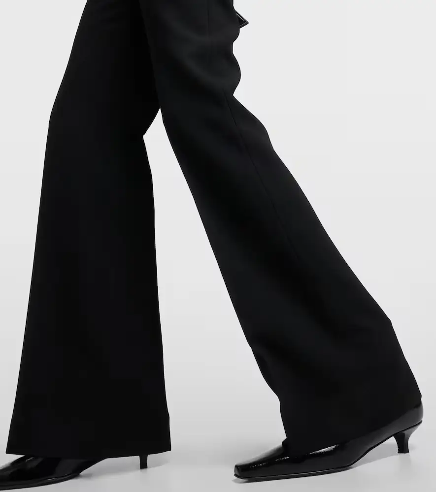 TOTEME High-rise pleated crêpe flared pants | Thumbnail 3